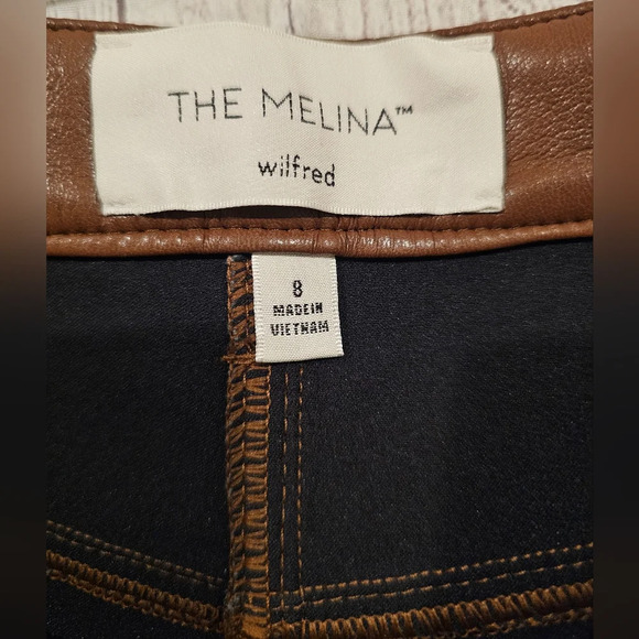 Aritzia Wilfred the Melina faux leather pants Size 8 Super high waist brown - Picture 6 of 11